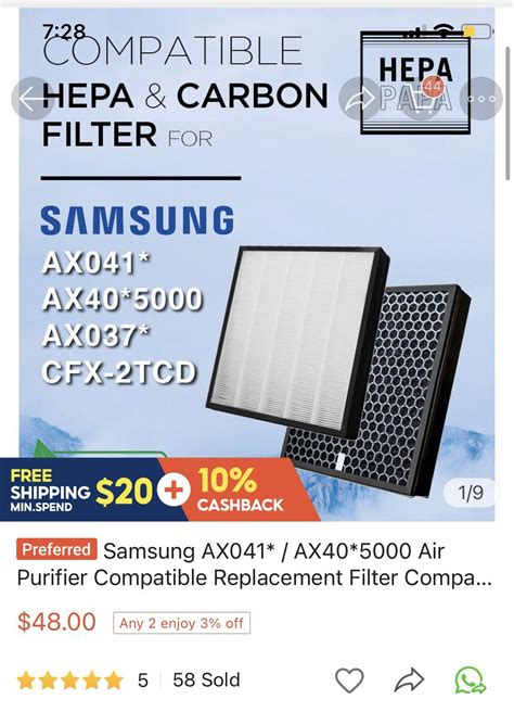 Samsung hepa filter, TV & Home Appliances, Air Purifiers ...