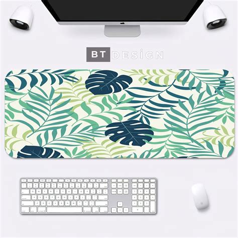 Plant Deskmat Tropical Palm Leaves Deskmat Large Mousepad Deskmat