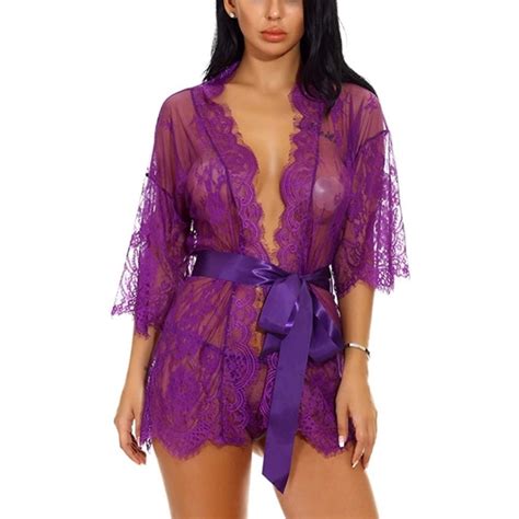 Intimates Sleepwear Kimono Sexy Lingerie Babydoll Lace Robe Poshmark