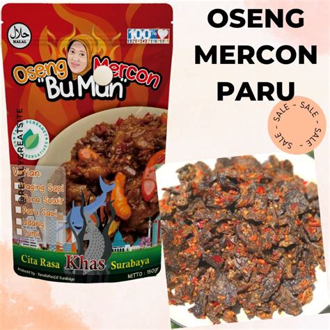 Jual Oseng Mercon Bu Mun Cumi Paru Daging Sapi Tuna Suwir Udang