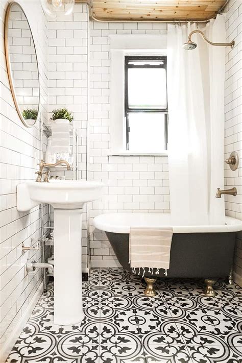 glam black  white bathroom floor tile ideas