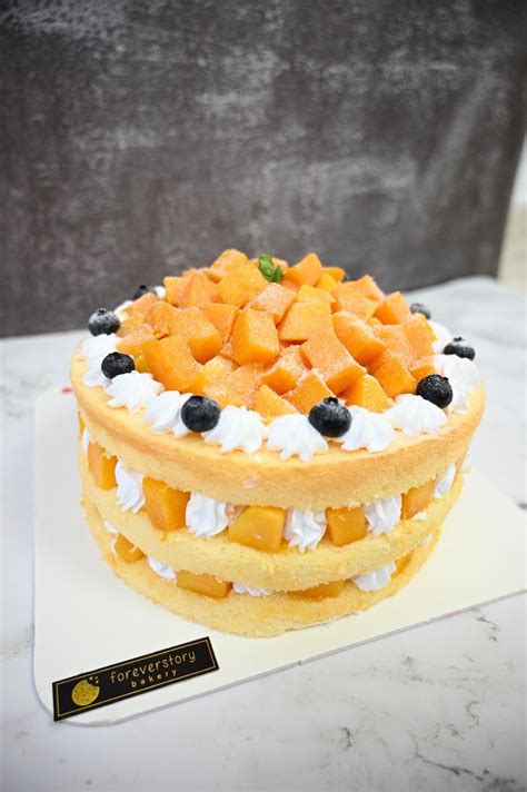 Mango Naked Cake Mango Cake Food Drinks Homemade Bakes On Carousell