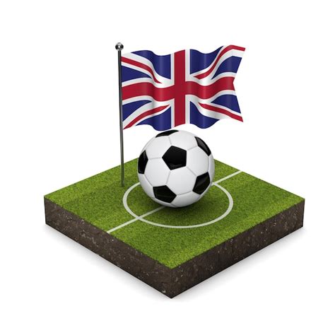 Premium Photo United Kingdom Flag Football Concept Flag Ball And