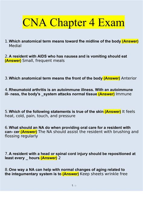 CNA Chapter Review Questions And Answers 2023 Verified