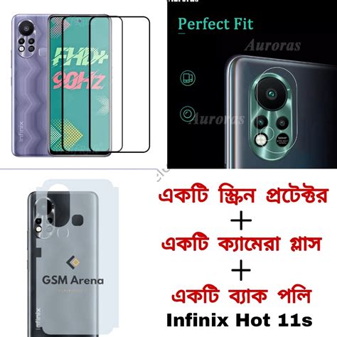 In Combo For Infinix Hot S D Screen Protector Ultra Thin Back Poly Camera Glass Daraz