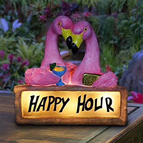 Exhart Happy Hour Solar Flamingos W Led Lights Pink Flamingos House