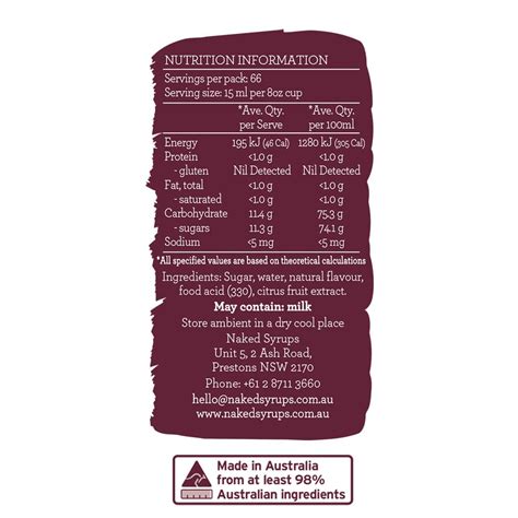 Naked Syrups Hazelnut Flavouring 1LTR