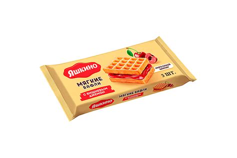 «Яшкино», вафли мягкие с вишнёвым джемом, 120 г – купить по выгодной ...