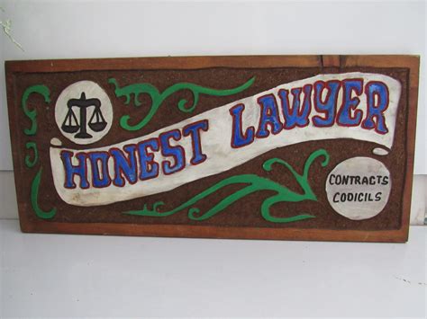 Vintage Handmade Honest Lawyer Wood Sign Law Office Wood Signs Etsy