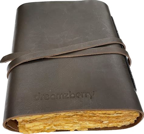 Dreamzberry Leather Bound Journal Handstitched Vintage Deckle Edge 200