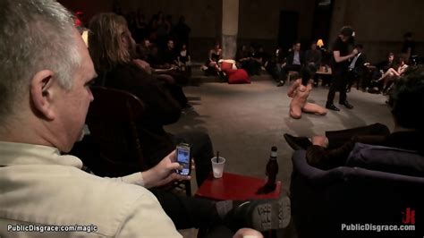 Slim Ebony Group Anal Public Bnaged