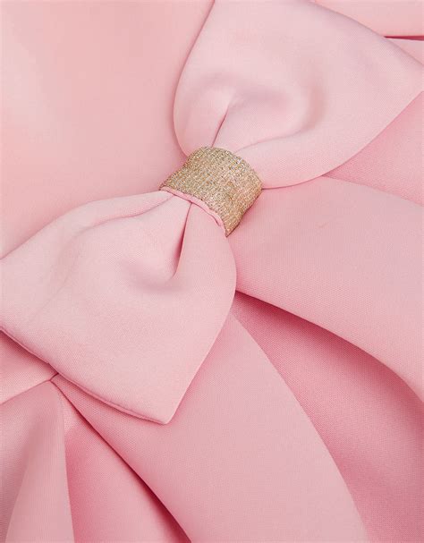 baby short sleeve bow dress pink