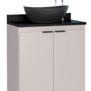 Gabinete De Banheiro Nude Em Madeira Tampo Em Granito E Sem Cuba Aster 60 Cozimax Leroy Merlin