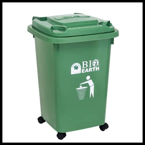 Jual Green Leaf Dustbin Roda Kotak Tempat Sampah Bio Plastik Tong Dust