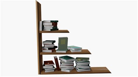 Cartoon Wall Shelf With Books - 3D Model by RYANMAICOL