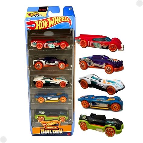 Pack 5 Carrinhos Hot Wheels Track Builder 1 64 HTV52 Mattel Shopee Brasil