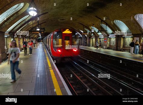 A Train Leaving Baker Street Underground Station One Of The Oldest