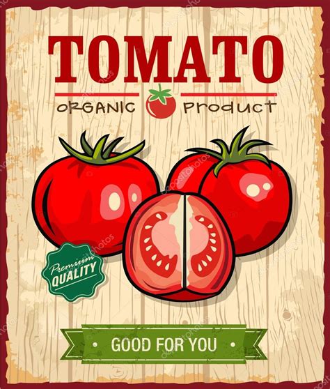 Vintage Retro Tomato Poster Design — Stock Vector © Catherinechin 28602913