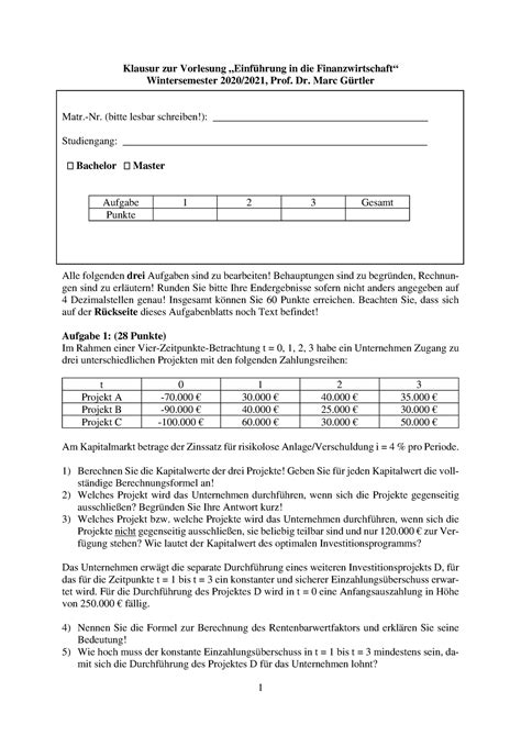 Kla einf fiwi ws2021 aufg 1 Klausur zur Vorlesung Einführung in