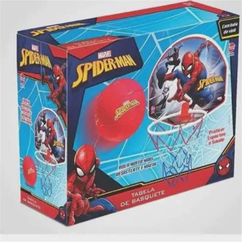 Kit Basquete Tabela Cesta Bola Homem Aranha Marvel Infantil No Shoptime