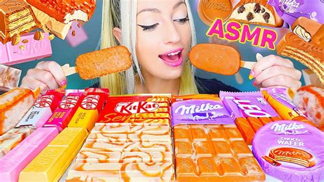 Asmr Eating Chocolate Milka And Kitkat Ice Cream Candy Bars 초콜릿 디저트