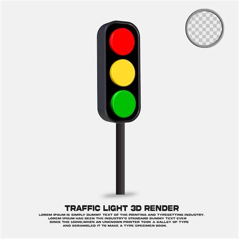 Premium PSD Traffic Light Illustration 3d Render Psd