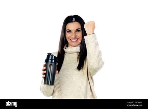 Attractive Brunette Woman Isolated On A White Background Stock Photo Alamy