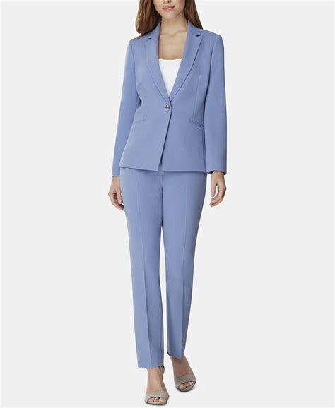 Tahari Asl One Button Crepe Pantsuit Macys