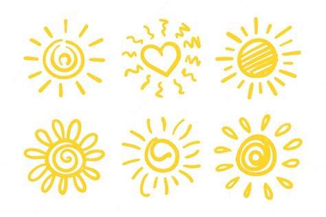 Premium Vector Set Of Doodle Sundesign Elements Vector Illustration