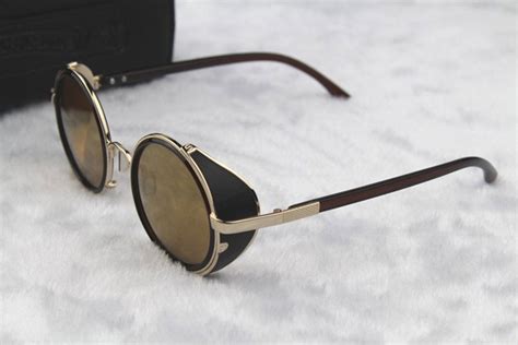 Steampunk Glasses – Gold & Brown With Side Shades | Steampunk Goggles