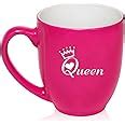 Amazon 16 Oz Hot Pink Large Bistro Mug Ceramic Coffee Tea Glass Cup Queen Home Kitchen