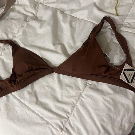 RVCA Brown Bikini Top Brand New With Tags Depop