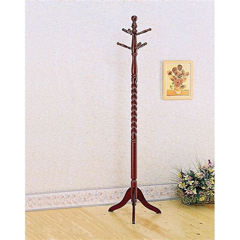 Wildon Home® Cherry Solid Wood Freestanding 6 Hook Coat Rack