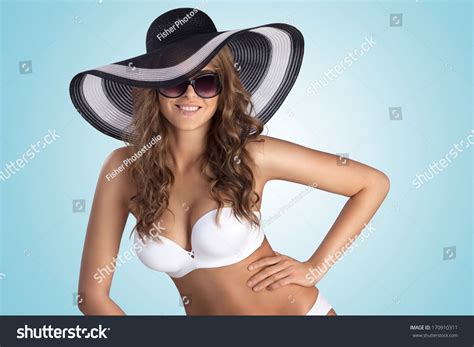 Beautiful Sexy Girl Posing White Bikini Stock Photo Shutterstock