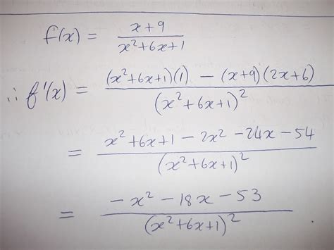 How Do You Find The Derivative For F X X 9 X 2 6x 1 Socratic