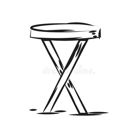Isolated Sketch Of A Wooden Table Vector Stock Vector Illustration Of