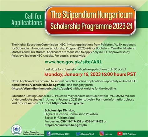 The Stipendium Hungaricum Scholarship Programme 2023 2024 Rawalpindi