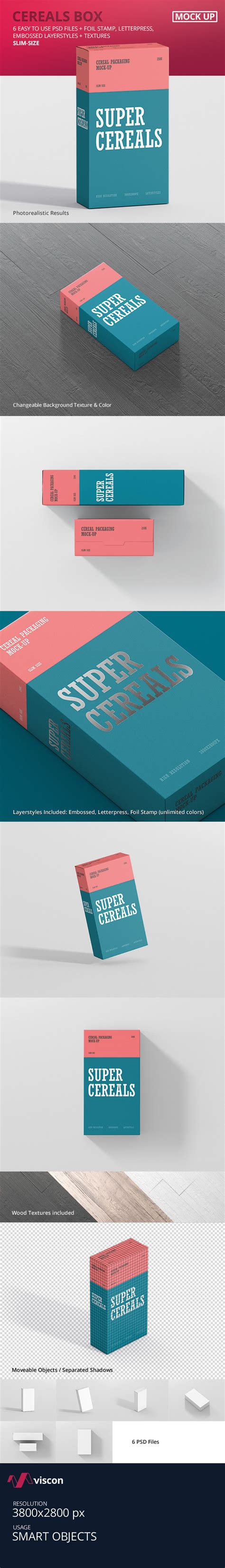 Cereals Box Mockup Slim Size On Behance