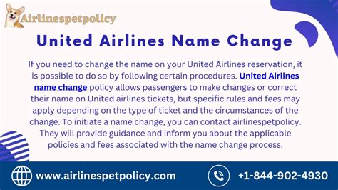 PPT United Airlines Name Change And Correction Policy PowerPoint