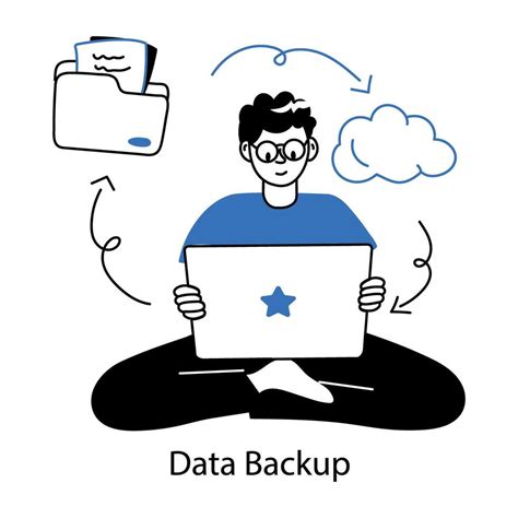 Ready To Use Doodle Mini Illustration Of Data Backup 46452827 Vector