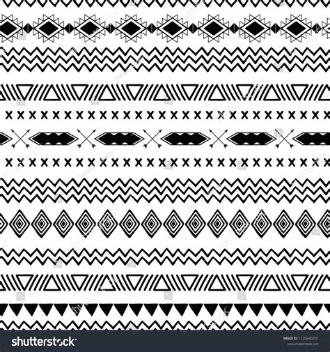 Vector Tribal Ethnic Seamless Pattern Black Stock Vector Royalty Free