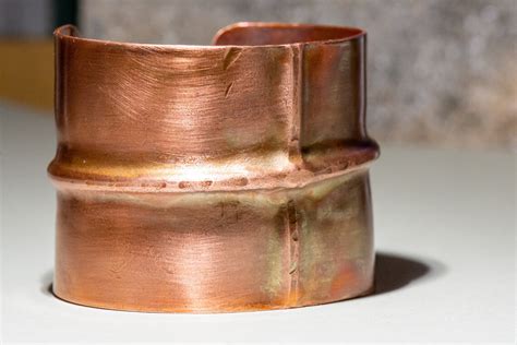 Rustic Copper Cuff Bracelet Foldformed Casual Cuff Men S Copper Cuff