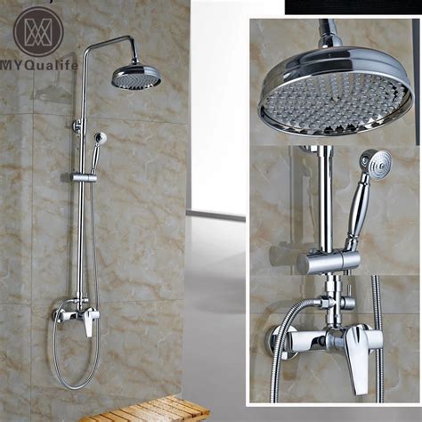 Chrome Finished Bathroom Shower Set Faucet Single Handle With Hot And Cold Water Shower Complete