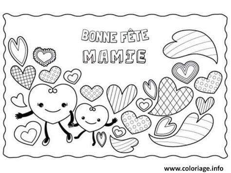 Coloriage Bonne Fete Mamie Carte Dessin JeColorie