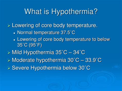 Ppt Hypothermia Powerpoint Presentation Free Download Id294122