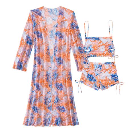 Zquuvou Piece Swimsuits Women Bikini Sets With Cover Up Halter Bathing Suit Set Cutout Coverup