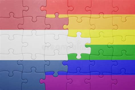 Puzzle With The National Flag Of Netherlands And Gay Flag Stock Image Image Of Netherlands