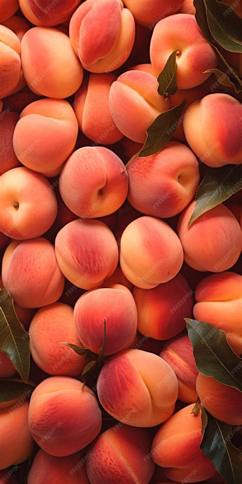 Premium Photo Peaches Are Sold At The Market In Barcelona