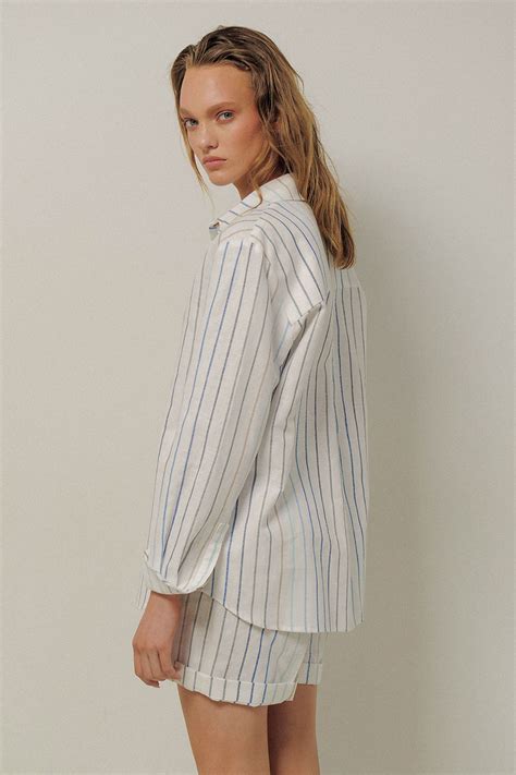 Купить женские рубашки NUDE 0446 цветная полоска Описание фото цена