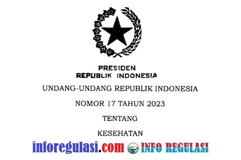 UU Nomor 17 Tahun 2023 Tentang Kesehatan